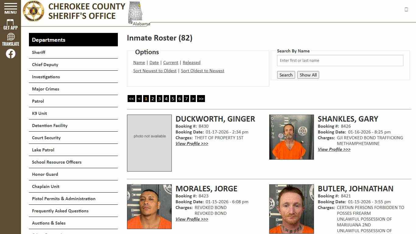 Inmate Roster - Current Inmates Booking Date Descending - Cherokee County Sheriff AL